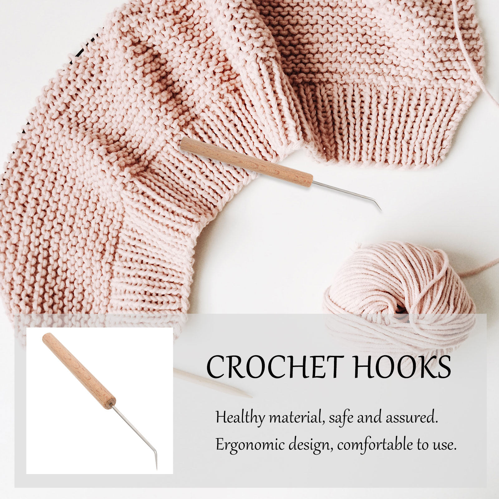 Wooden Crochet Hooks Ergonomic Handle - 1 шт. крючок для вязания с