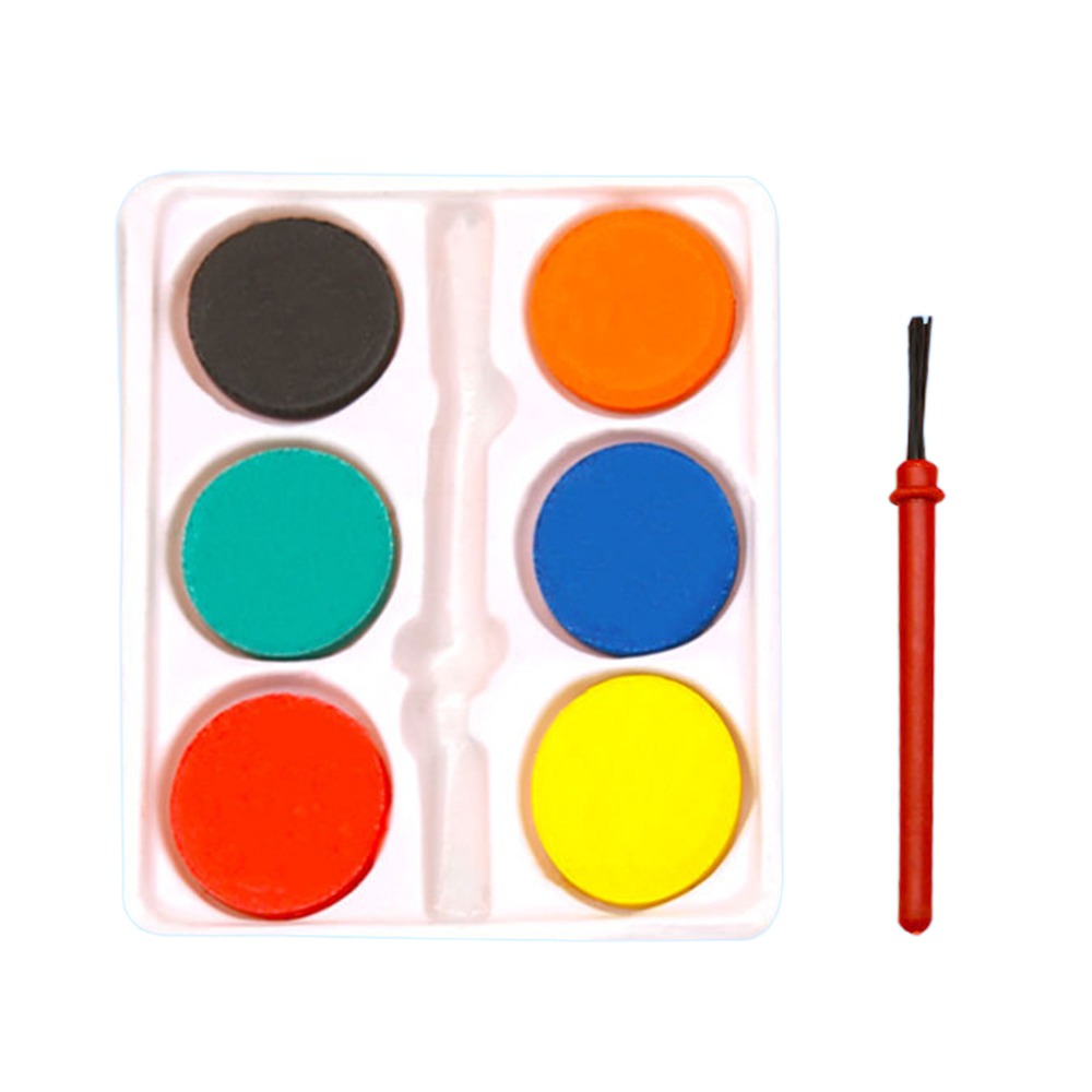 Watercolor Paint Set Solid Pigment - Портативный набор акварельных красок с кистью