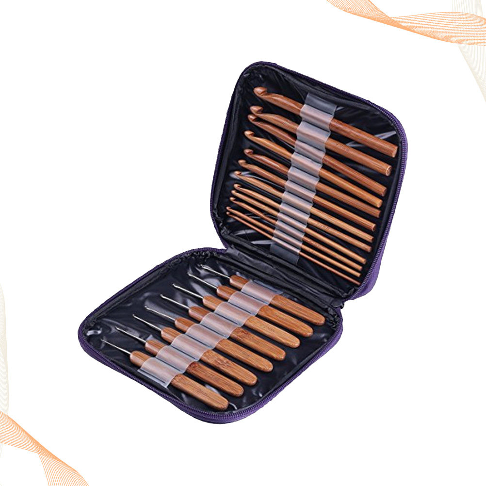 Wooden Crochet Hooks Ergonomic Handle - 1 комплект бамбуковых крючков для вязания,