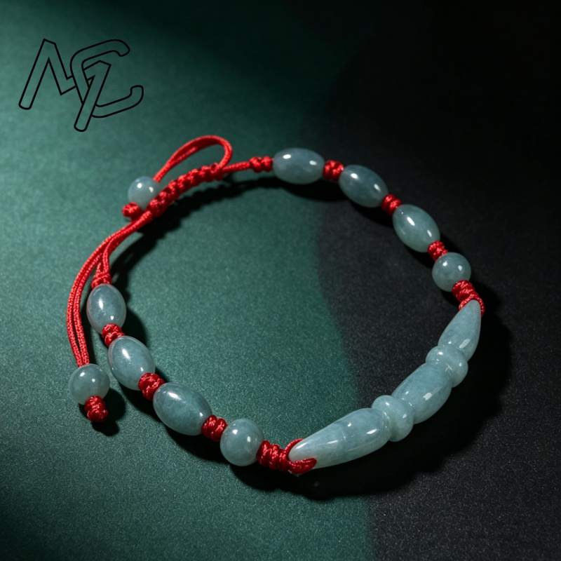 Beading - Натуральный синий нефрит из Бирмы, изумрудные