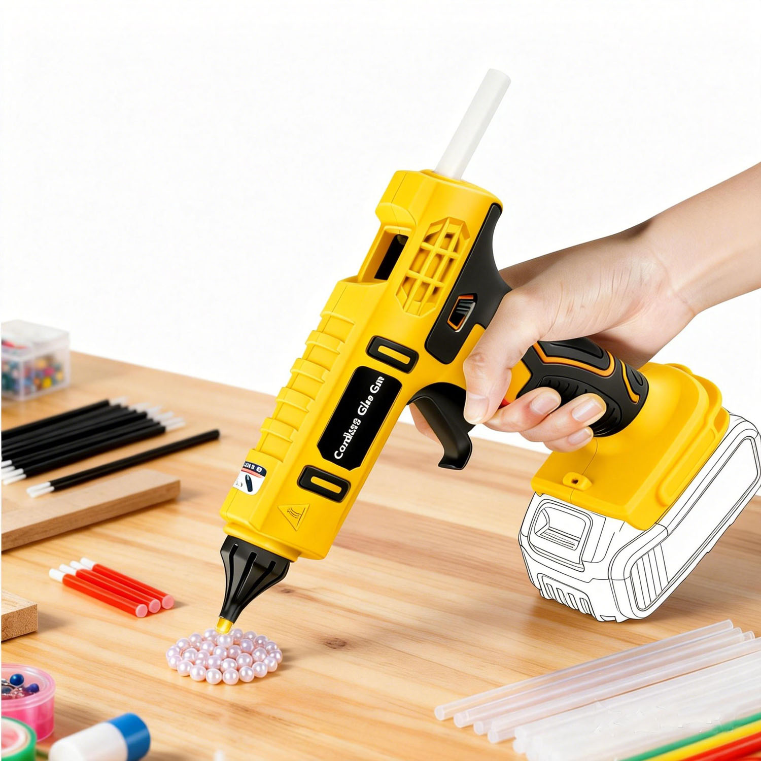 Беспроводной клеевой пистолет  – обзор и цена Hot Melt Glue Gun Cordless