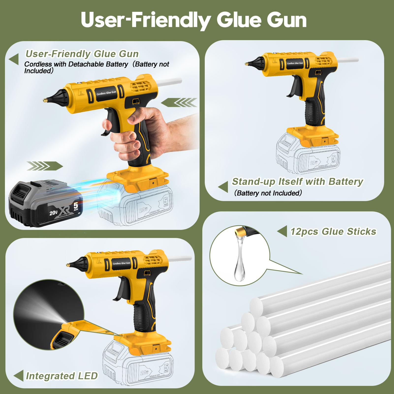 Беспроводной клеевой пистолет  – обзор и цена Hot Melt Glue Gun Cordless
