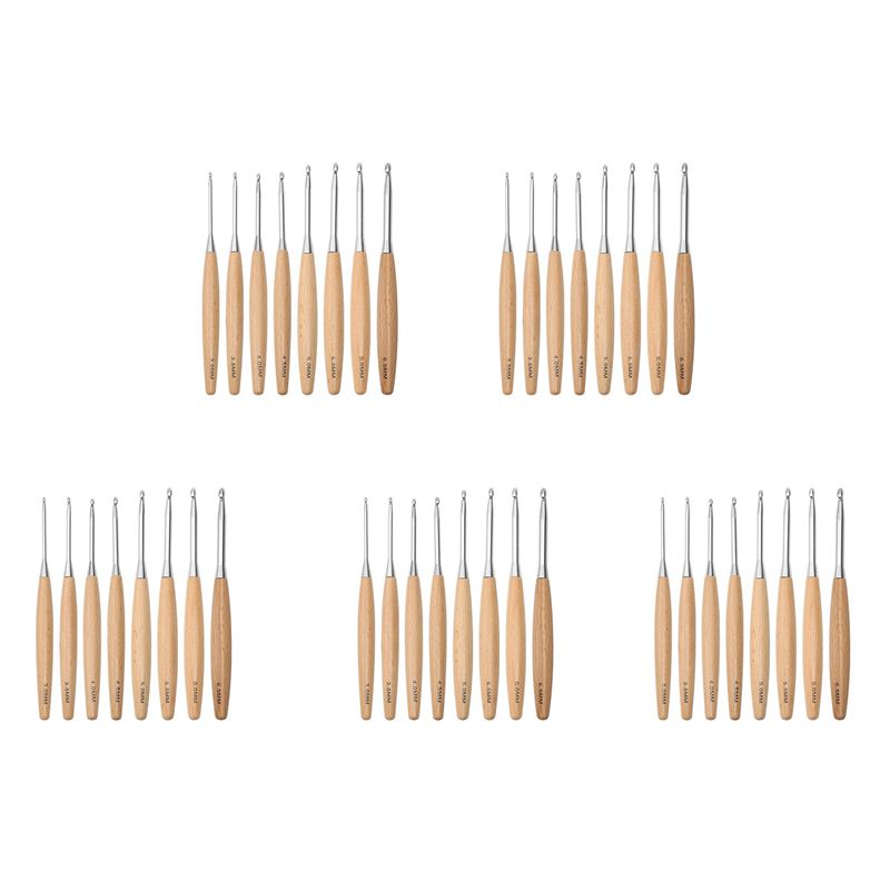 ABJI – набор из 40 деревянных  – обзор и цена Wooden Crochet Hooks Ergonomic Handle