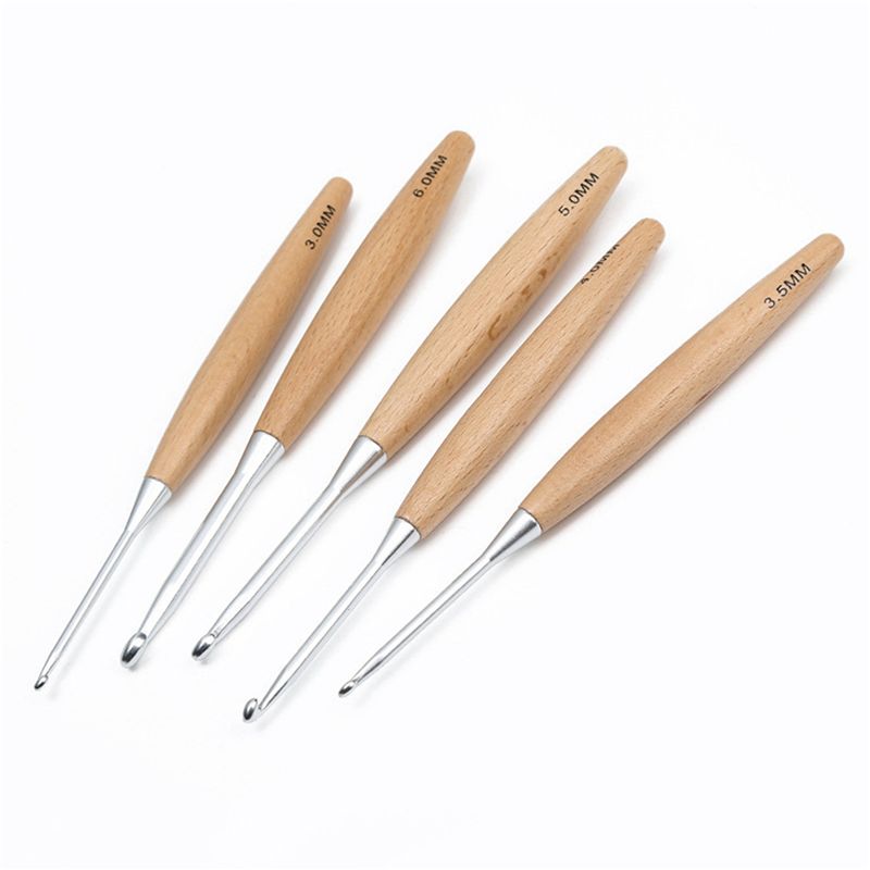 ABJI – набор из 40 деревянных  – обзор и цена Wooden Crochet Hooks Ergonomic Handle