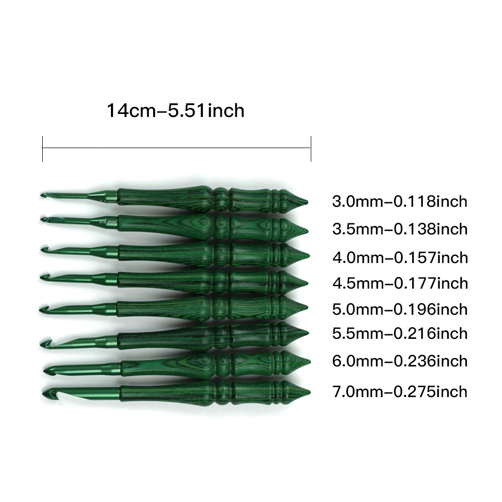 Набор крючков для вязания, зел – обзор и цена Wooden Crochet Hooks Ergonomic Handle