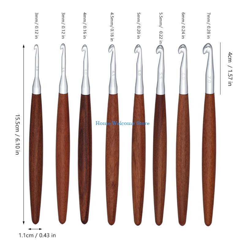 F68E 8 шт. крючок для вязания  – обзор и цена Wooden Crochet Hooks Ergonomic Handle